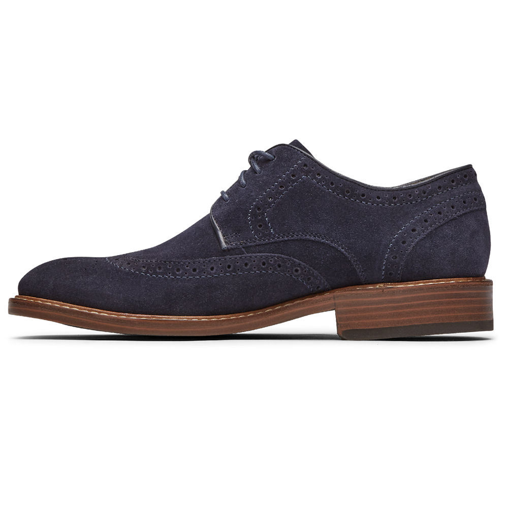 Sapatos Lace Ups Rockport Homem Azul Marinho - Kenton Wingtip - 50863VNOT